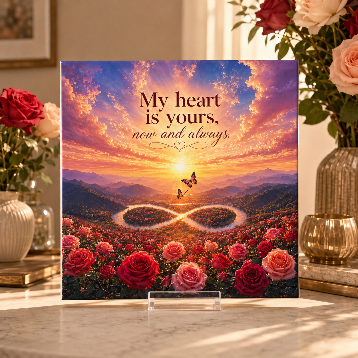 My Heart Is Yours Now and Always Love Tile