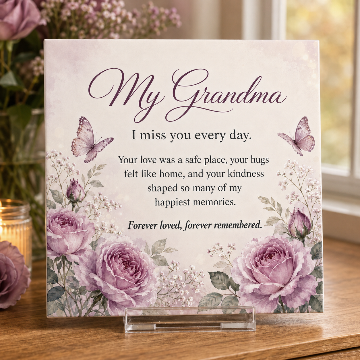 My Grandma I Miss You Every Day Tile
