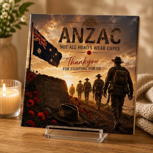 ANZAC – Not All Heroes Wear Capes Tile