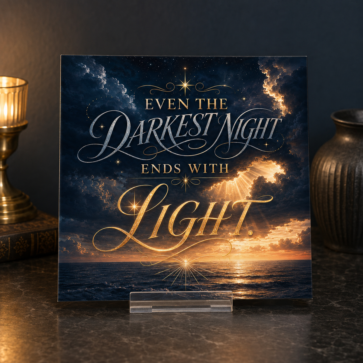Even the Darkest Night Ends With Light Tile