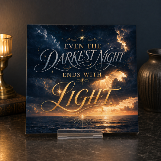 Even the Darkest Night Ends With Light Tile