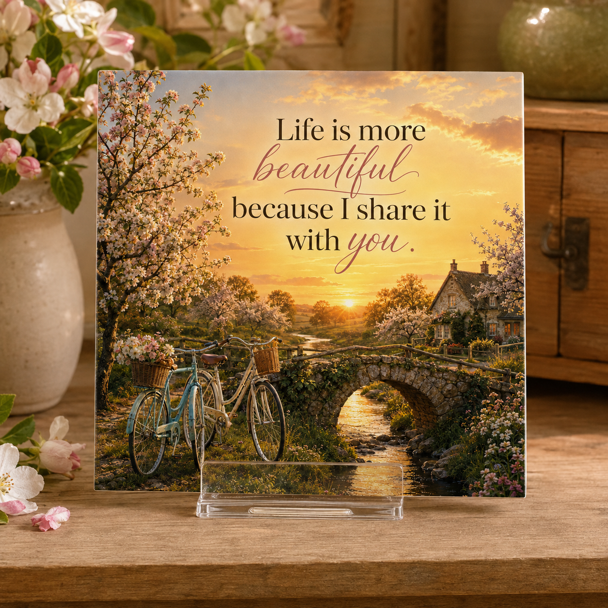 Life Is More Beautiful With You Love Tile