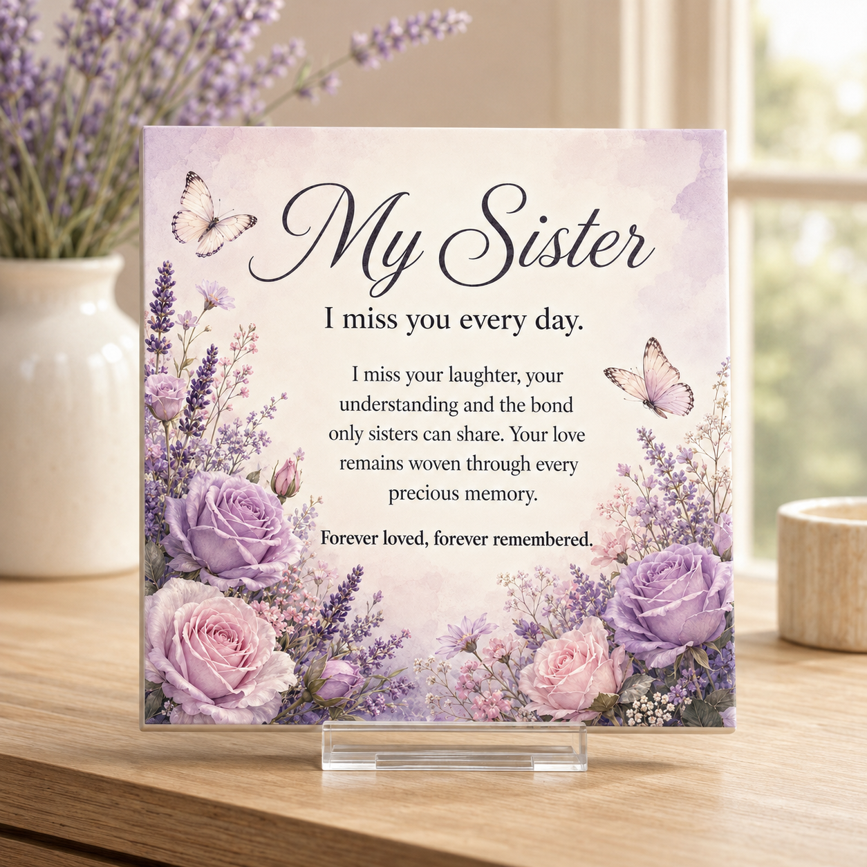 My Sister I Miss You Every Day Tile