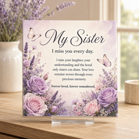 My Sister I Miss You Every Day Tile