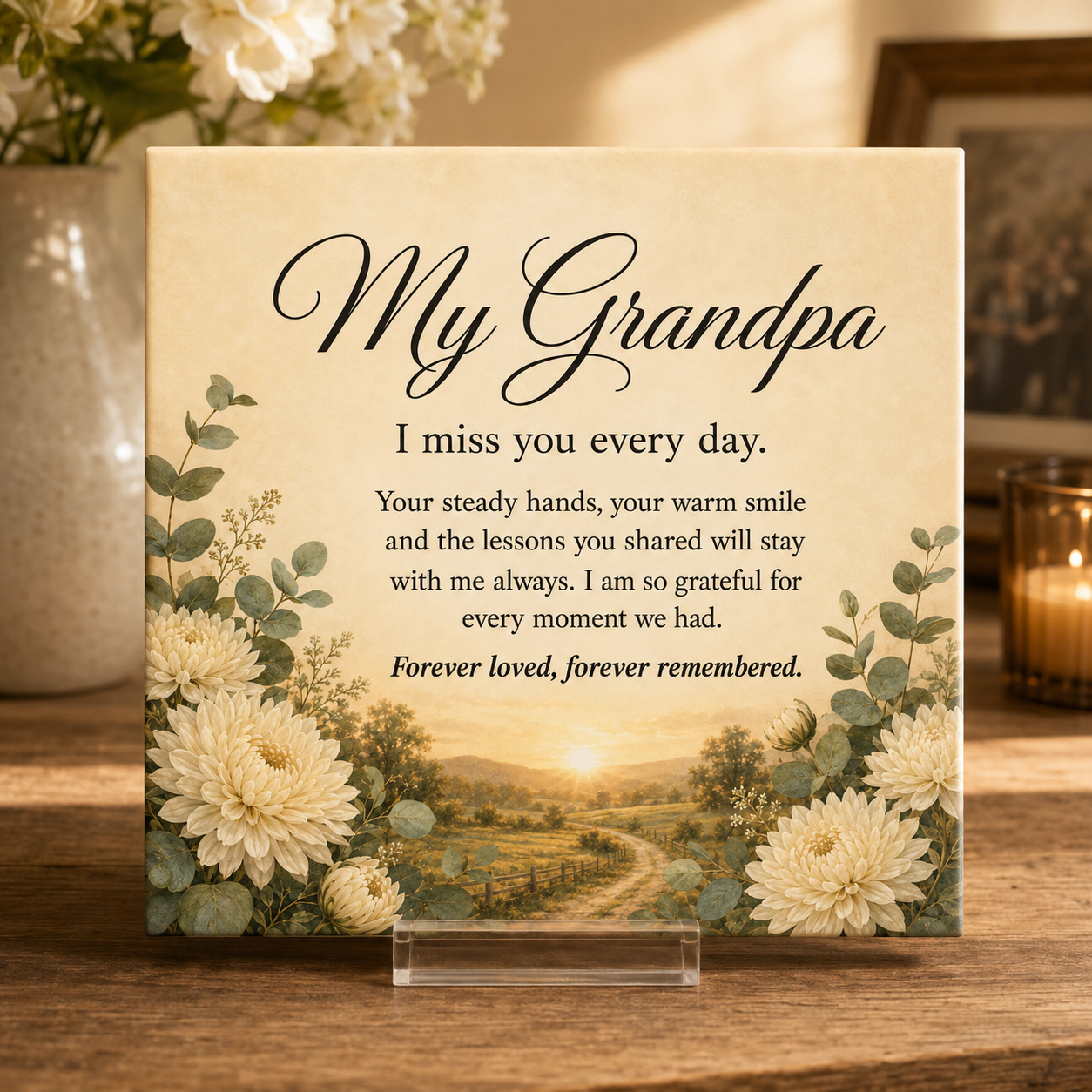 My Grandpa I Miss You Every Day Tile