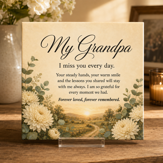 My Grandpa I Miss You Every Day Tile